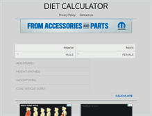 Tablet Screenshot of diet-calculator.com